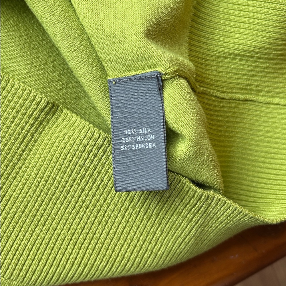 JOSEPHINE CLAUS Silk Blend Olive Green Button Down Cardigan Women's Small - Picture 6 of 6